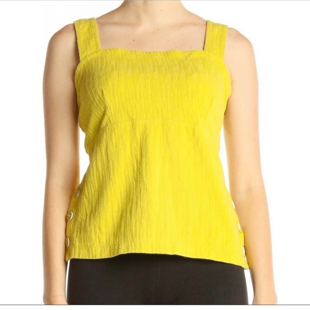 NWT ANTHROPOLOGIE MAEVE Yellow Callie Button-Side Tank Size Medium